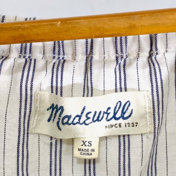 Madewell Striped Retro Off-The-Shoulder Blouse - Picture 3 of 7